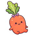 Coral Carrot Bunny Pot Cursor Default