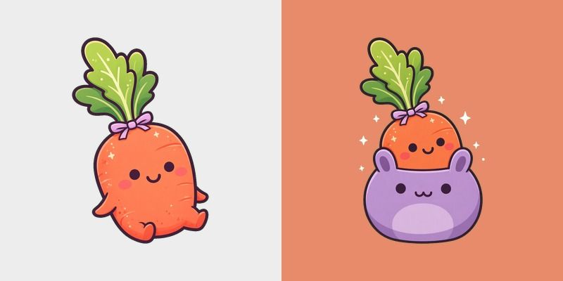 Coral Carrot Bunny Pot Cursor