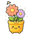 Coral Daisy Pot Cursor Pointer
