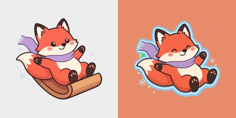 Coral Fox Sled Cursor