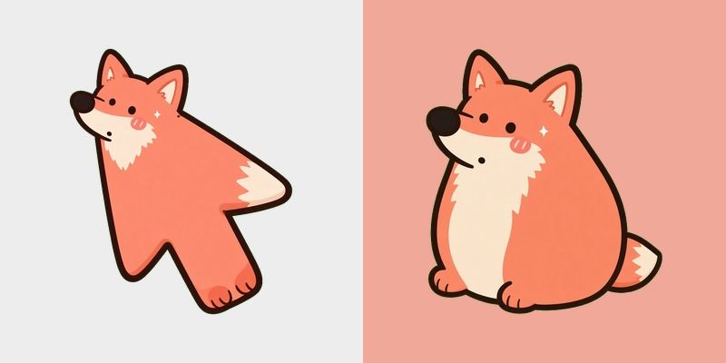 Coral Fox Stretch Cursor