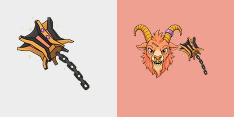 Coral Goat Flail Cursor