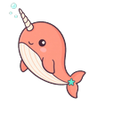 Coral Narwhal Splash Cursor Default