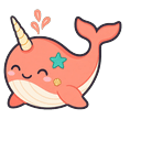 Coral Narwhal Splash Cursor Pointer