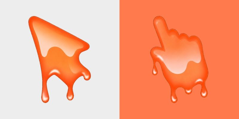 Coral Squiggle Wave custom cursor pack preview for Chrome, Edge and Windows