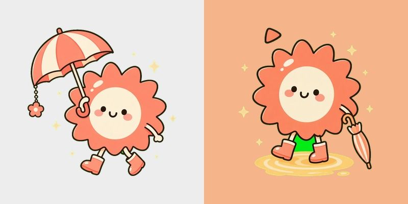 Coral Sun Parasol Cursor