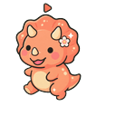 Coral Triceratops Bloom Cursor Pointer