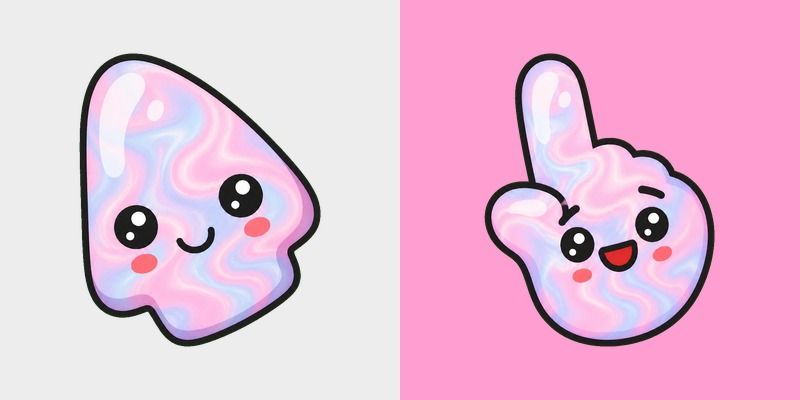 Cursor pack preview: Cotton Candy Swirl Blob
