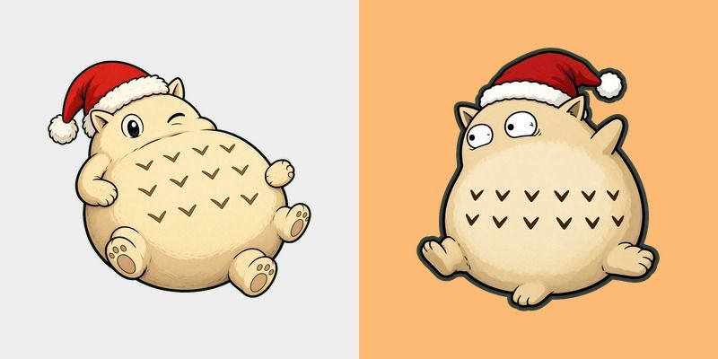 Cream Santa Totoro