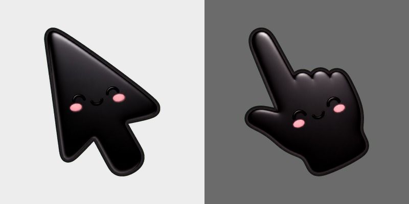 Stylish Modern Black custom cursor pack preview for Chrome, Edge and Windows