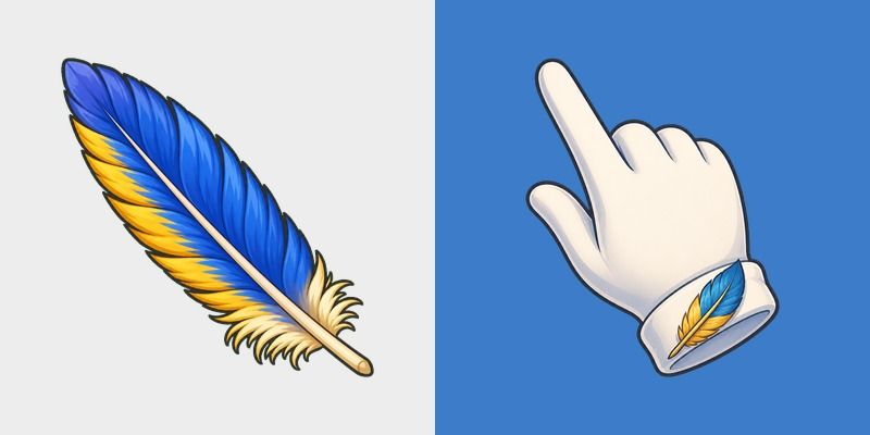Cute Blue Gold Macaw Feather