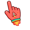 Cute Coral Rocket Pointer