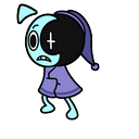 Cute Cyan Nightcap Ghost Default