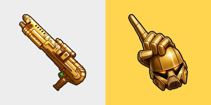 Cute Dark Trooper Blaster Gold