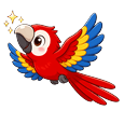 Cute Diving Scarlet Macaw Default