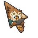 Cute DuckTales Zan Owlson and a Laptop Default