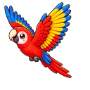 Cute Flying Scarlet Macaw Default