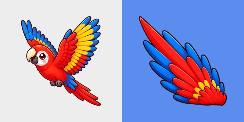 Cute Flying Scarlet Macaw
