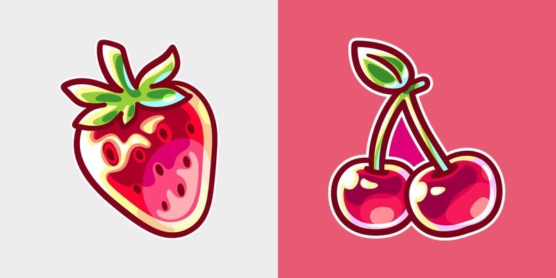 Cute Glassy Cherry Strawberry Cursor