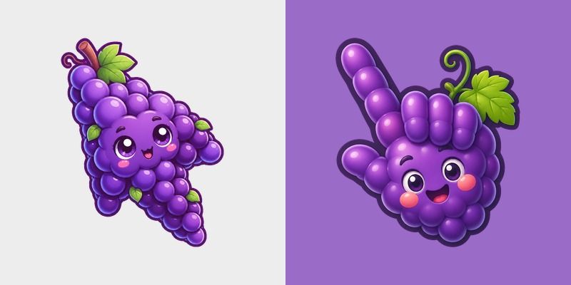 Cursor pack preview: Cute Grape Cursor Pack