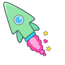 Cute Green Rocket Default