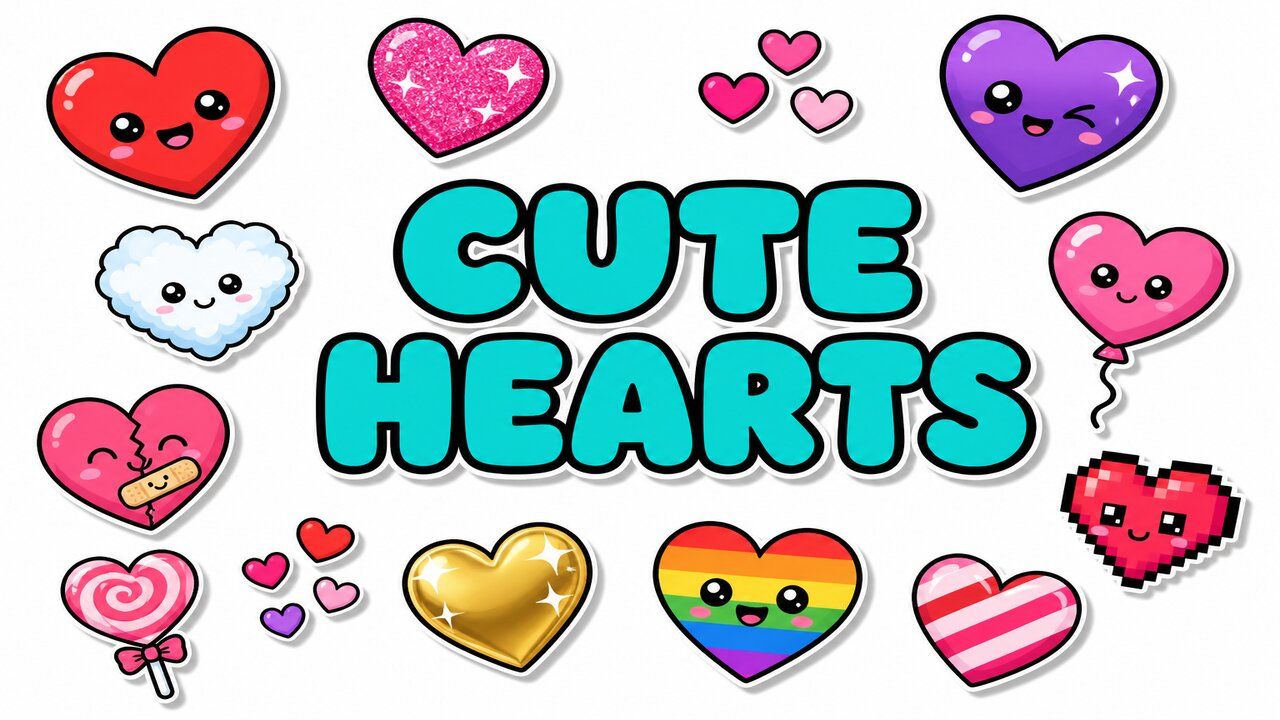 Cute Hearts - Custom cursor collection preview