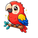 Cute Macaw on Branch Default