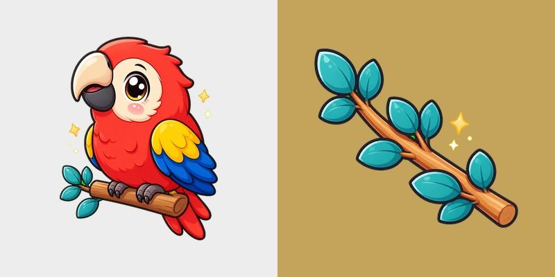 Cute Macaw on Branch