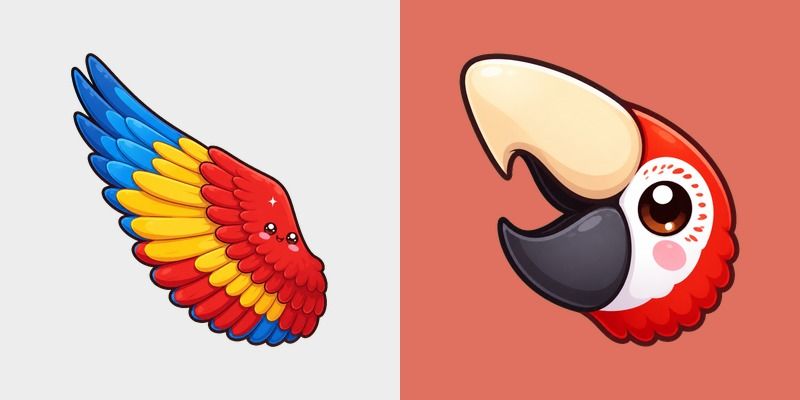 Cute Macaw Wing
