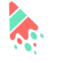 Cute Melt Stripe Coral Mint arrow cursor preview