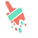 Cute Melt Stripe Coral Mint hand cursor preview