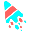 Cute Melt Stripe Cyan Coral arrow cursor preview