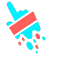 Cute Melt Stripe Cyan Coral hand cursor preview