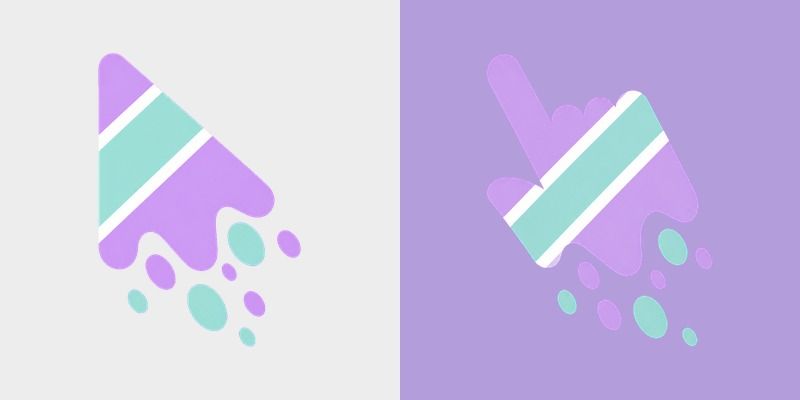 Cute Melt Stripe Lilac Mint custom cursor pack preview for Chrome, Edge and Windows