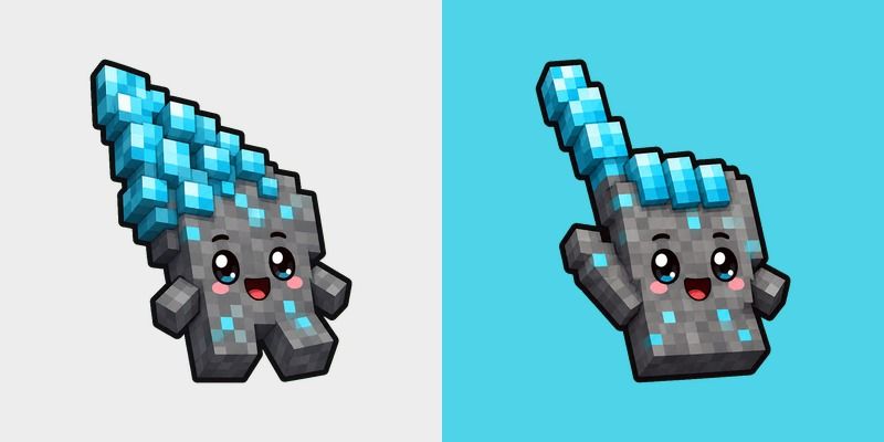Cute Minecraft Diamond Ore custom cursor pack preview for Chrome, Edge and Windows