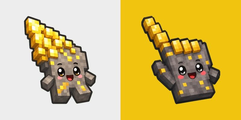 Cursor pack preview: Cute Minecraft Gold Ore
