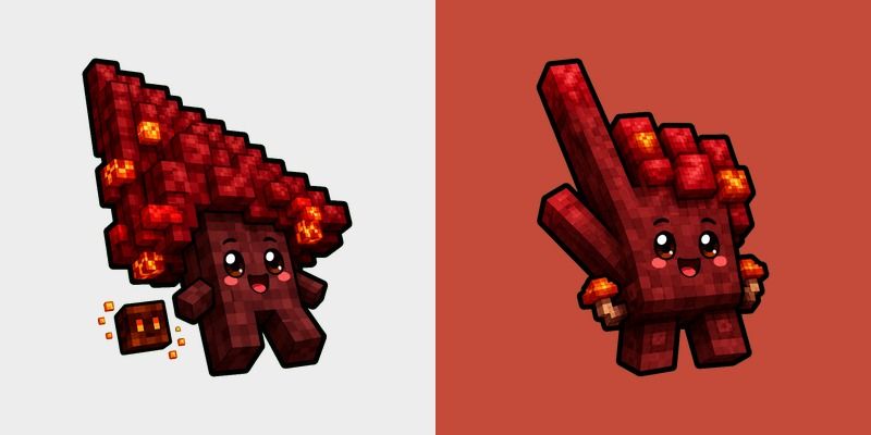 Cute Minecraft Nether custom cursor pack preview for Chrome, Edge and Windows