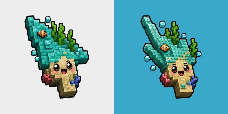Cute Minecraft Ocean custom cursor pack preview for Chrome, Edge and Windows