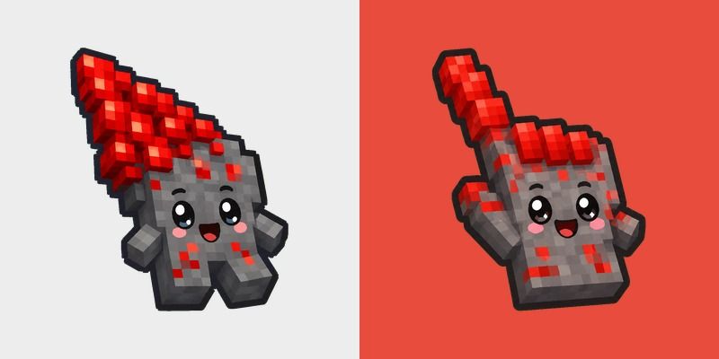 Cursor pack preview: Cute Minecraft Redstone Ore
