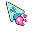 Cute Mint Rocket Default