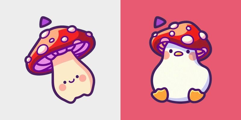 Cute Mushroom Duck Inmushroom Hat Cursor
