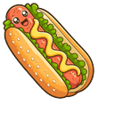 Kawaii Mustard Hot Dog Default