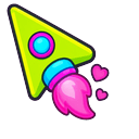 Cute Neon Rocket Default