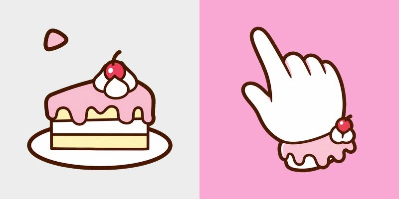Cute Pink Frosting Cake Slice