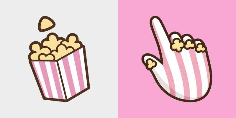 Cute Pink Stripe Popcorn