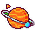 Cute Pixel Ringed Planet Default