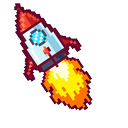 Cute Pixel Rocket Default