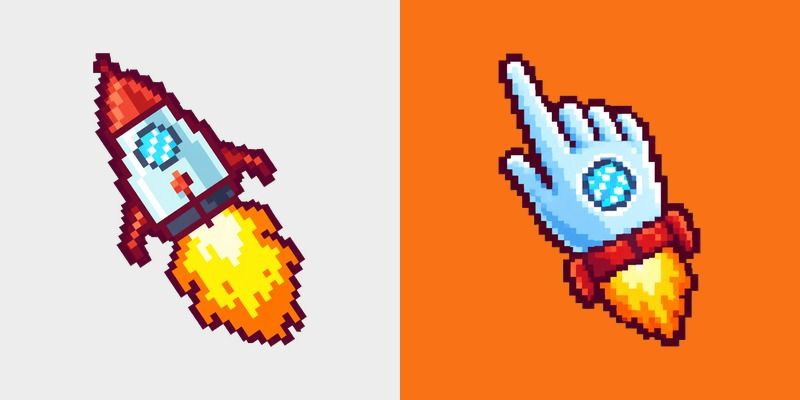 Cute Pixel Rocket