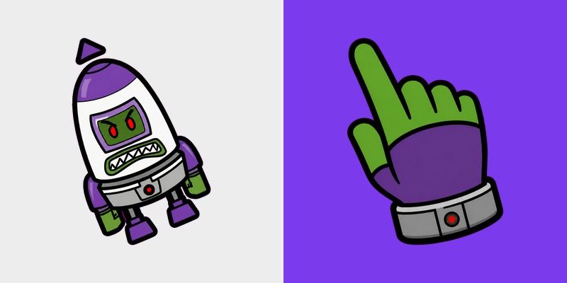 Cute Purple Bot Monster