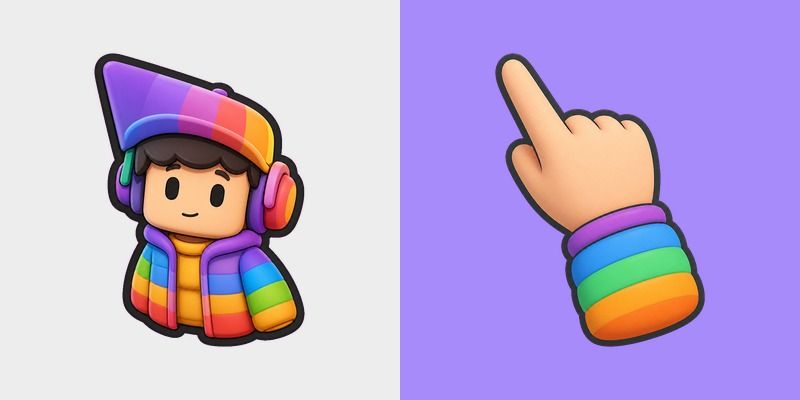 Cute Roblox Rainbow Headphones